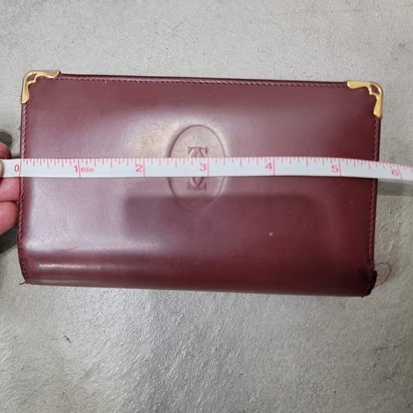 Rare Cartier Authentic Vintage Wallet Burgundy Brown Leather - Picture 11 of 15
